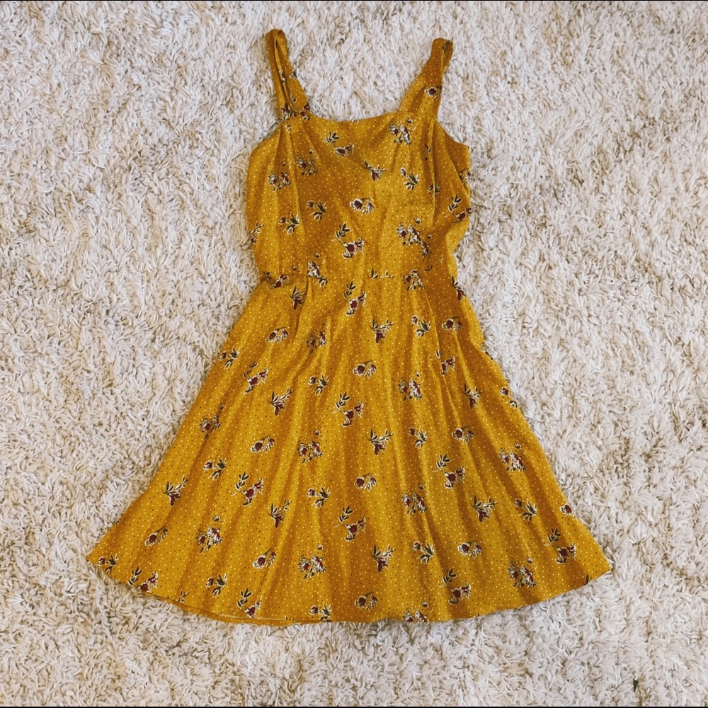Wild Fable Mustard Printed Dress